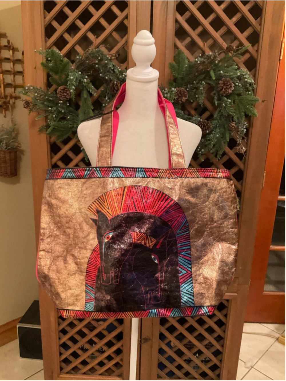 NWOT Laurel Burch Bronze Horse Tote Bag